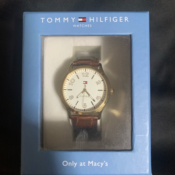 Tommy Hilfiger Brown Leather Gold-tone Watch - Picture 2 of 6